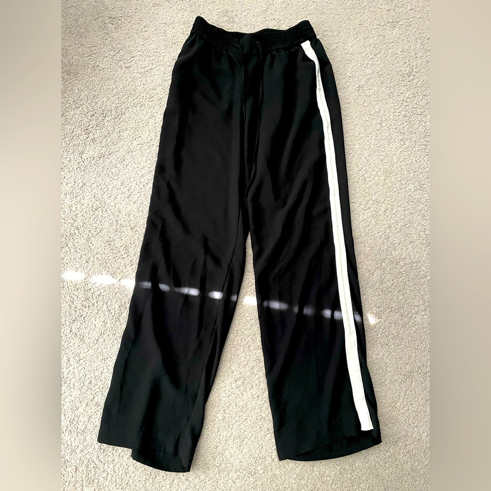 Simply Vera Vera Wang Wide Leg Pants With Pockets Tie Slit Detail Size Small